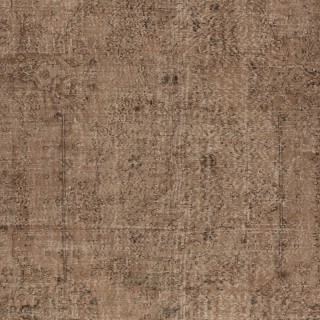 Vintage Wool Area Rug Overdyed in Brown for Modern Interiors. Hand-knotted in Turkey