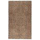 Vintage Wool Area Rug Overdyed in Brown for Modern Interiors. Hand-knotted in Turkey