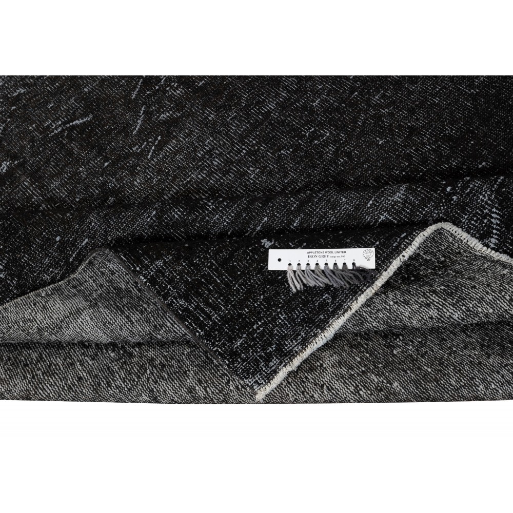 Contemporary Handmade Turkish Wool Area Rug. Vintage Black Redyed Carpet for Living Room Contemporary Handmade Turkish Wool Area Rug. Vintage Black Redyed Carpet for Living Room