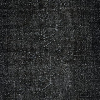 Contemporary Handmade Turkish Wool Area Rug. Vintage Black Redyed Carpet for Living Room