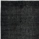 Contemporary Handmade Turkish Wool Area Rug. Vintage Black Redyed Carpet for Living Room Contemporary Handmade Turkish Wool Area Rug. Vintage Black Redyed Carpet for Living Room