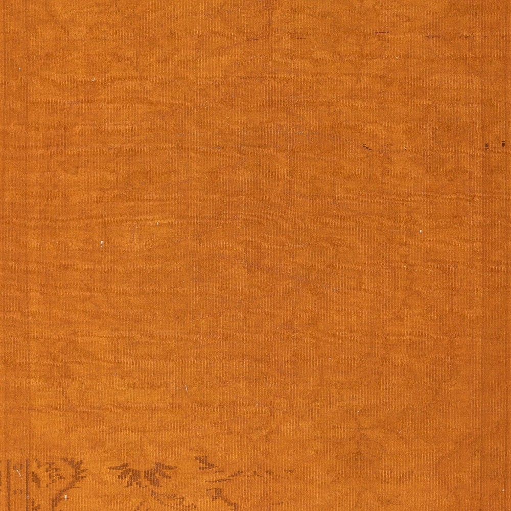 Contemporary Handmade Turkish Wool Area Rug. Vintage Orange Redyed Carpet for Living Room Contemporary Handmade Turkish Wool Area Rug. Vintage Orange Redyed Carpet for Living Room