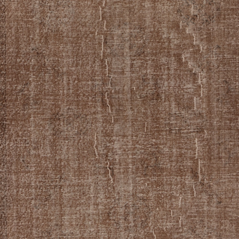 Vintage Wool Area Rug Overdyed in Brown for Contemporary Interiors. Hand-knotted in Turkey