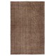 Vintage Wool Area Rug Overdyed in Brown for Contemporary Interiors. Hand-knotted in Turkey