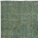 Vintage Handmade Turkish Wool Area Rug Redyed in Green for Modern Interiors Vintage Handmade Turkish Wool Area Rug Redyed in Green for Modern Interiors