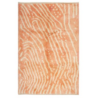 Moroccan Design Tulu Rug in Shades of Pink. All Organic Wool. Handknotted Carpet for Modern Home Decor. Custom Options Available