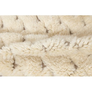 Handmade Tulu Rug Made of Natural Un-Dyed Beige Wool. Modern Hand Knotted Carpet