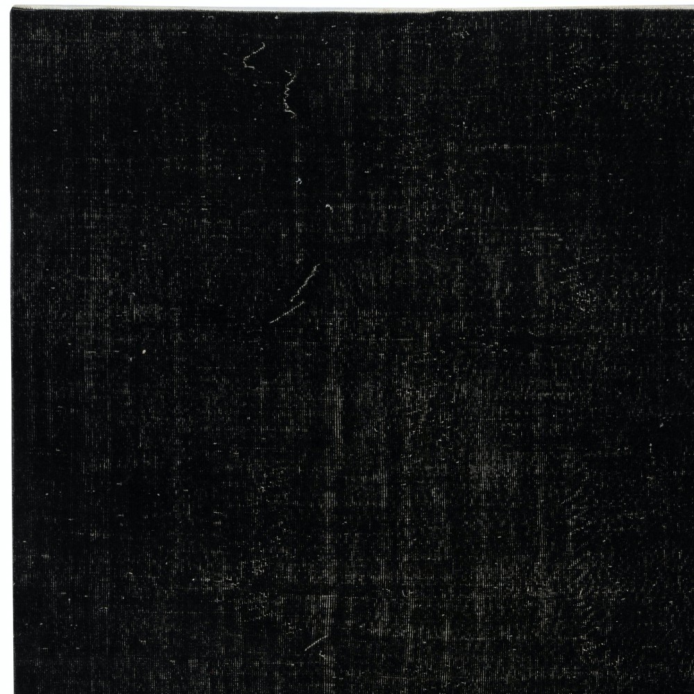 Plain Black Overdyed Area Rug, Handknotted and Handwoven in Turkey Plain Black Overdyed Area Rug, Handknotted and Handwoven in Turkey