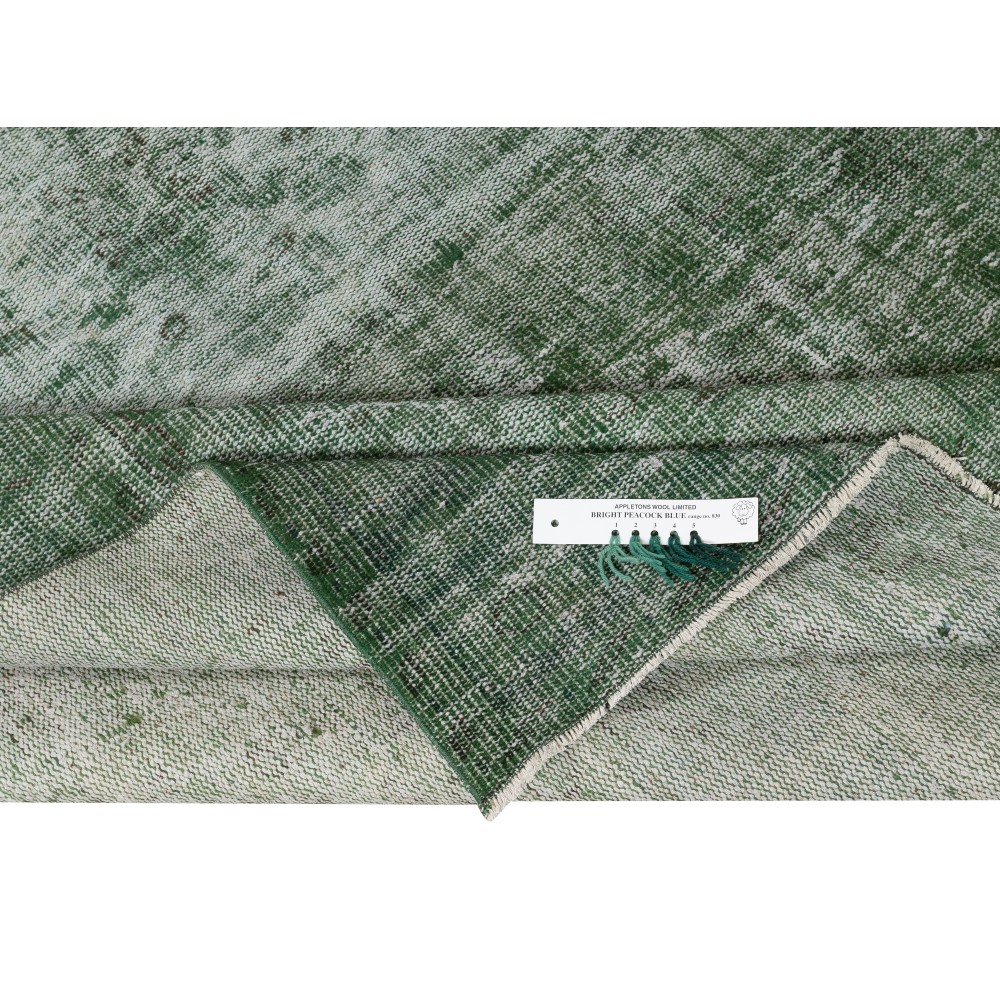 Green Overdyed Vintage Turkish Area Rug. Hand-Woven and Hand-Knotted Wool Carpet for Modern Interiors Green Overdyed Vintage Turkish Area Rug. Hand-Woven and Hand-Knotted Wool Carpet for Modern Interiors
