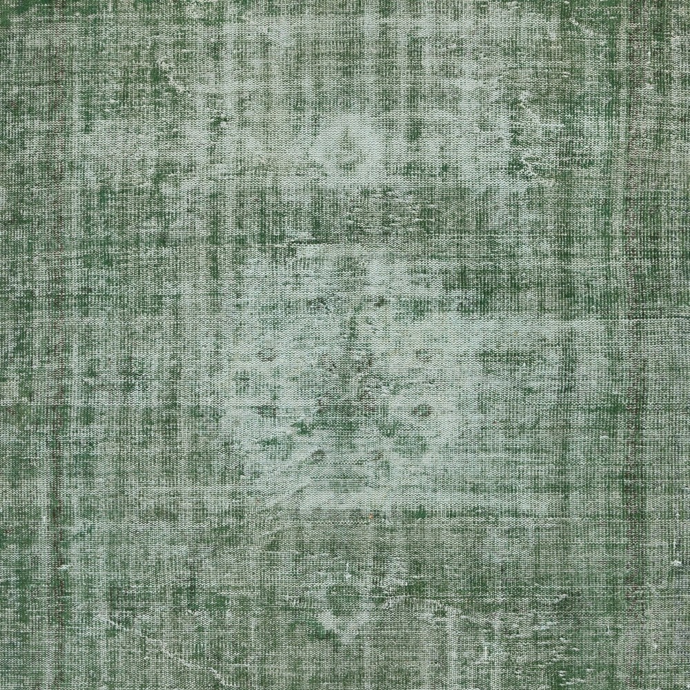 Green Overdyed Vintage Turkish Area Rug. Hand-Woven and Hand-Knotted Wool Carpet for Modern Interiors Green Overdyed Vintage Turkish Area Rug. Hand-Woven and Hand-Knotted Wool Carpet for Modern Interiors