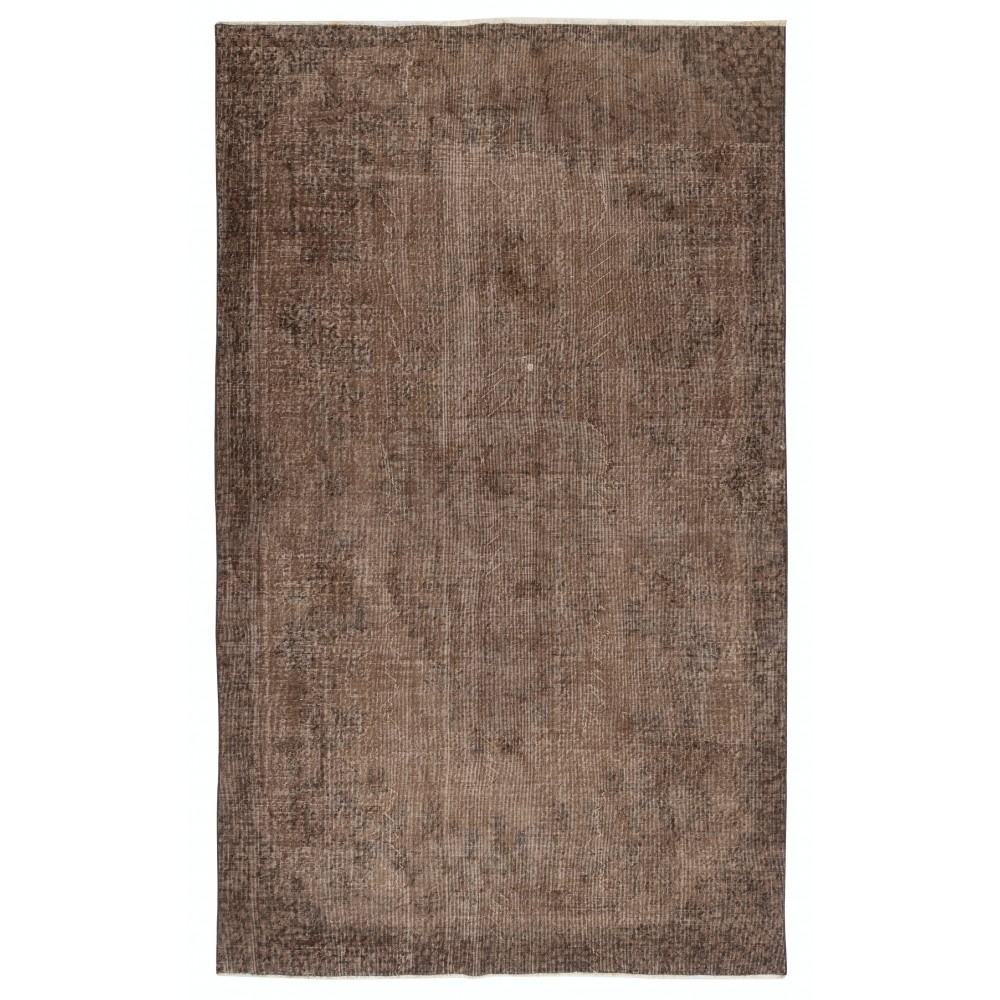 Modern Handmade Turkish Wool Area Rug. Vintage Brown Redyed Carpet for Living Room Modern Handmade Turkish Wool Area Rug. Vintage Brown Redyed Carpet for Living Room
