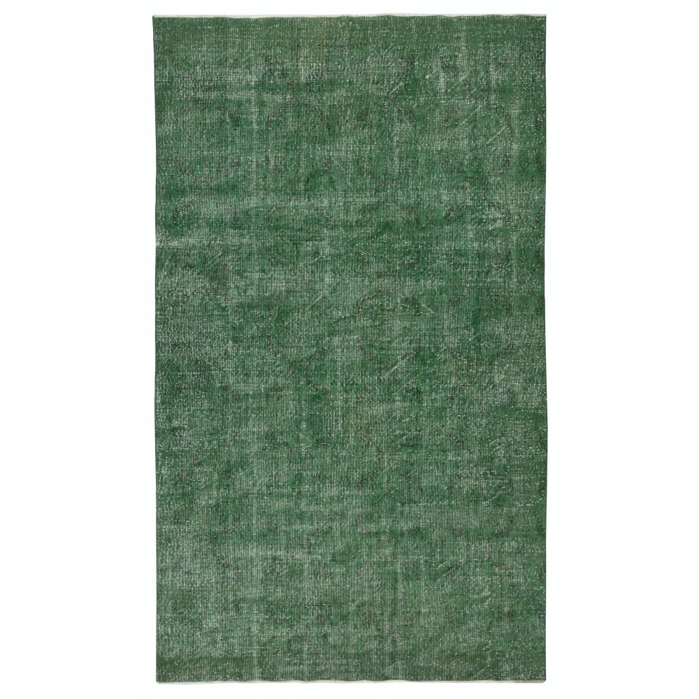 Overdyed Green Wool Rug. Handmade Turkish Vintage Area Rug for Living Room Overdyed Green Wool Rug. Handmade Turkish Vintage Area Rug for Living Room