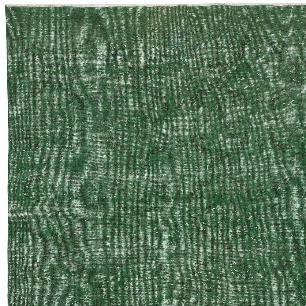 Overdyed Green Wool Rug. Handmade Turkish Vintage Area Rug for Living Room Overdyed Green Wool Rug. Handmade Turkish Vintage Area Rug for Living Room
