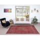 Hand-knotted Vintage Turkish Wool Area Rug Overdyed in Red for Modern Interiors Hand-knotted Vintage Turkish Wool Area Rug Overdyed in Red for Modern Interiors