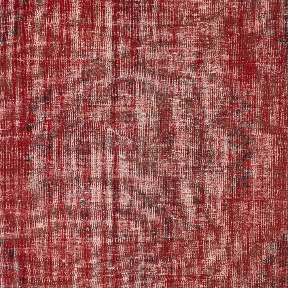 Hand-knotted Vintage Turkish Wool Area Rug Overdyed in Red for Modern Interiors Hand-knotted Vintage Turkish Wool Area Rug Overdyed in Red for Modern Interiors