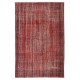 Hand-knotted Vintage Turkish Wool Area Rug Overdyed in Red for Modern Interiors Hand-knotted Vintage Turkish Wool Area Rug Overdyed in Red for Modern Interiors