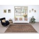Vintage Wool Area Rug Overdyed in Brown for Modern Interiors. Hand-knotted in Turkey