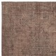 Vintage Wool Area Rug Overdyed in Brown for Modern Interiors. Hand-knotted in Turkey