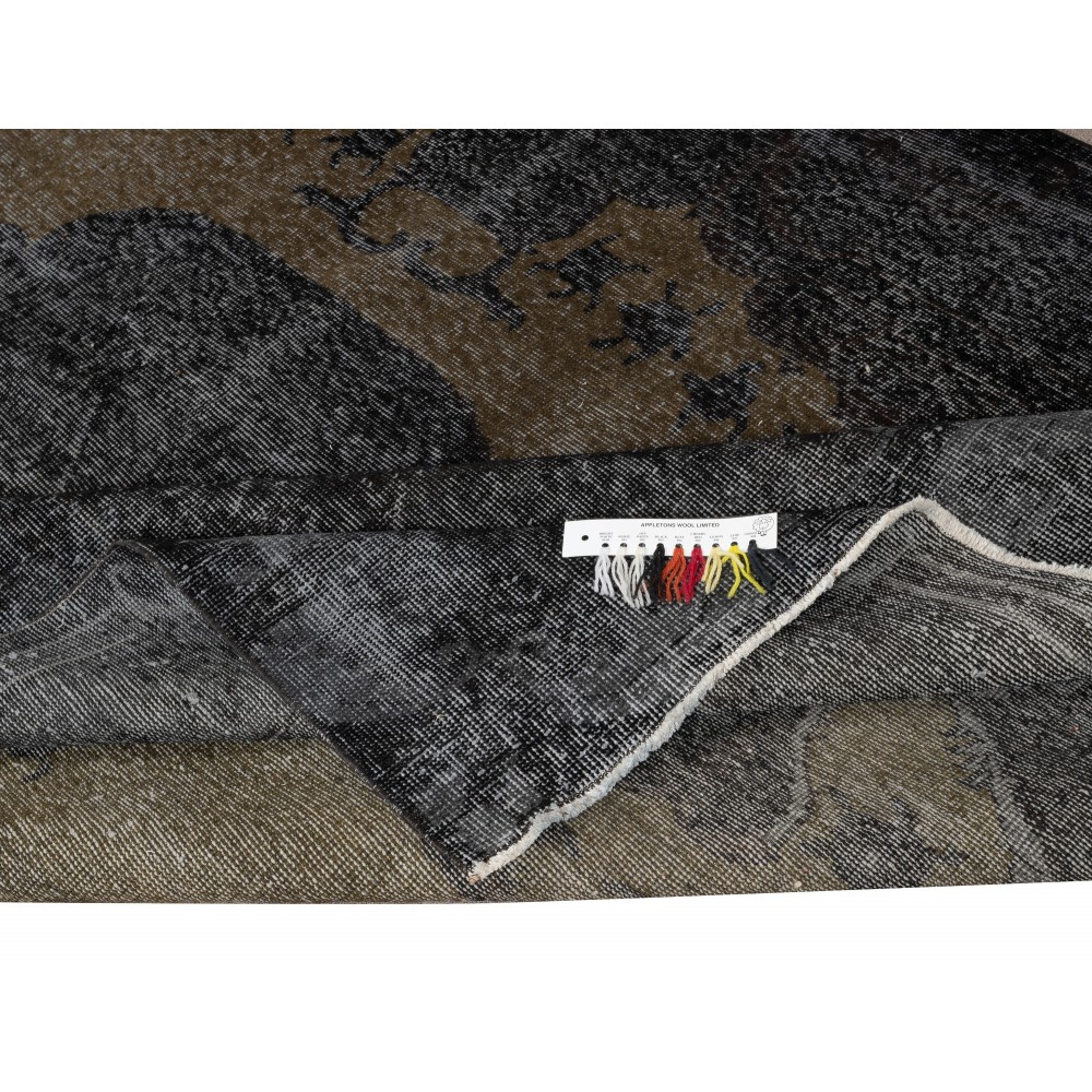 Black Vintage Wool Area Rug. Modern Hand-knotted Carpet Black Vintage Wool Area Rug. Modern Hand-knotted Carpet