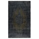 Black Vintage Wool Area Rug. Modern Hand-knotted Carpet Black Vintage Wool Area Rug. Modern Hand-knotted Carpet