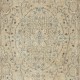 Vintage Turkish Handknotted Wool Rug. Beige Area Carpet for Cozy Farmhouse Interiors
