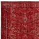 Hand-knotted Vintage Turkish Wool Area Rug Overdyed in Red for Modern Interiors Hand-knotted Vintage Turkish Wool Area Rug Overdyed in Red for Modern Interiors