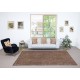 Vintage Handmade Turkish Wool Area Rug Redyed in Brown for Modern Interiors