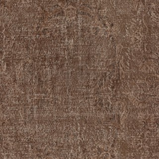 Vintage Handmade Turkish Wool Area Rug Redyed in Brown for Modern Interiors