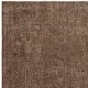 Vintage Handmade Turkish Wool Area Rug Redyed in Brown for Modern Interiors
