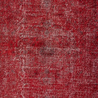 Overdyed Red Wool Rug. Handmade Turkish Vintage Area Rug for Modern Living Room