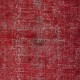 Overdyed Red Wool Rug. Handmade Turkish Vintage Area Rug for Modern Living Room
