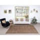 Vintage Brown Wool Area Rug. Handmade Turkish Rug for Contemporary Spaces