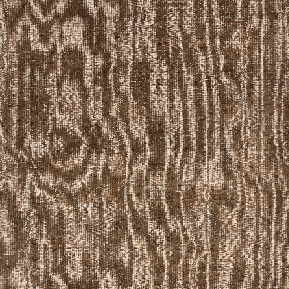 Vintage Brown Wool Area Rug. Handmade Turkish Rug for Contemporary Spaces