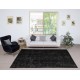 Vintage Handmade Turkish Wool Area Rug Redyed in Black for Modern Interiors Vintage Handmade Turkish Wool Area Rug Redyed in Black for Modern Interiors
