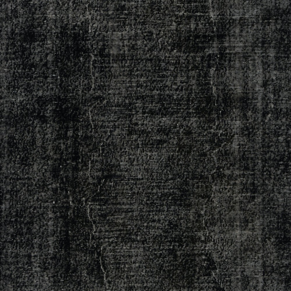 Vintage Handmade Turkish Wool Area Rug Redyed in Black for Modern Interiors Vintage Handmade Turkish Wool Area Rug Redyed in Black for Modern Interiors