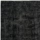 Vintage Handmade Turkish Wool Area Rug Redyed in Black for Modern Interiors Vintage Handmade Turkish Wool Area Rug Redyed in Black for Modern Interiors