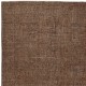 Modern Handmade Turkish Wool Area Rug. Vintage Brown Redyed Carpet for Living Room