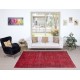 Handmade Turkish Wool Area Rug. Vintage Overdyed Red Rug for Modern Home Handmade Turkish Wool Area Rug. Vintage Overdyed Red Rug for Modern Home