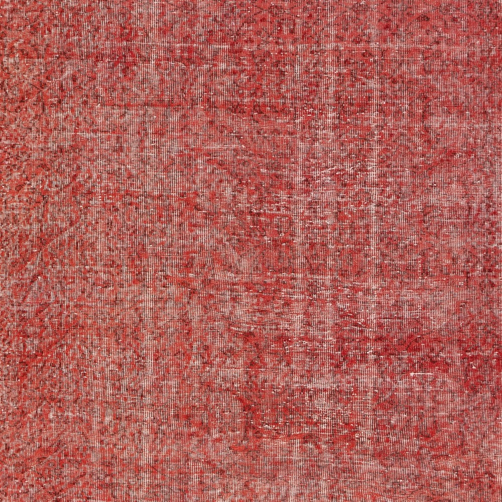 Hand-Knotted Turkish Wool Rug. Vintage Overdyed Red Area Rug for Interiors Hand-Knotted Turkish Wool Rug. Vintage Overdyed Red Area Rug for Interiors
