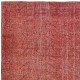 Hand-Knotted Turkish Wool Rug. Vintage Overdyed Red Area Rug for Interiors Hand-Knotted Turkish Wool Rug. Vintage Overdyed Red Area Rug for Interiors
