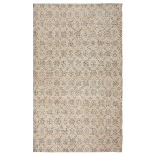 Vintage Turkish Handknotted Wool Rug. Floral Patterned Area Carpet for Cozy Farmhouse Interiors
