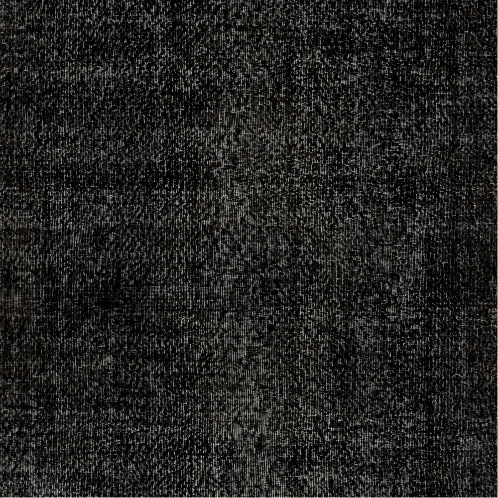 Plain Black Overdyed Area Rug, Handknotted and Handwoven in Turkey