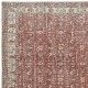 Vintage Handmade Turkish Red Wool Area Rug with Floral Design for Home and Office Decor Vintage Handmade Turkish Red Wool Area Rug with Floral Design for Home and Office Decor