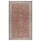 Vintage Handmade Turkish Red Wool Area Rug with Floral Design for Home and Office Decor Vintage Handmade Turkish Red Wool Area Rug with Floral Design for Home and Office Decor