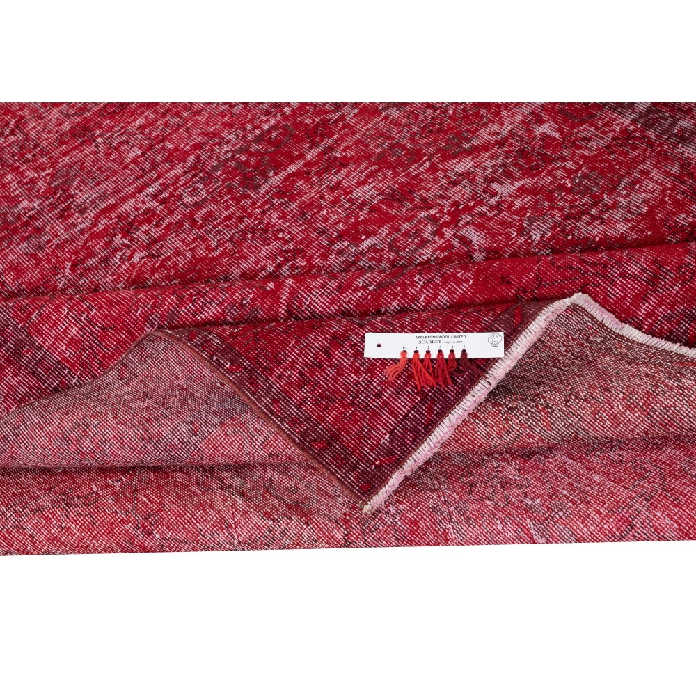 Vintage Turkish Wool Rug. Overdyed Red, Handmade Area Rug for Modern Interiors Vintage Turkish Wool Rug. Overdyed Red, Handmade Area Rug for Modern Interiors
