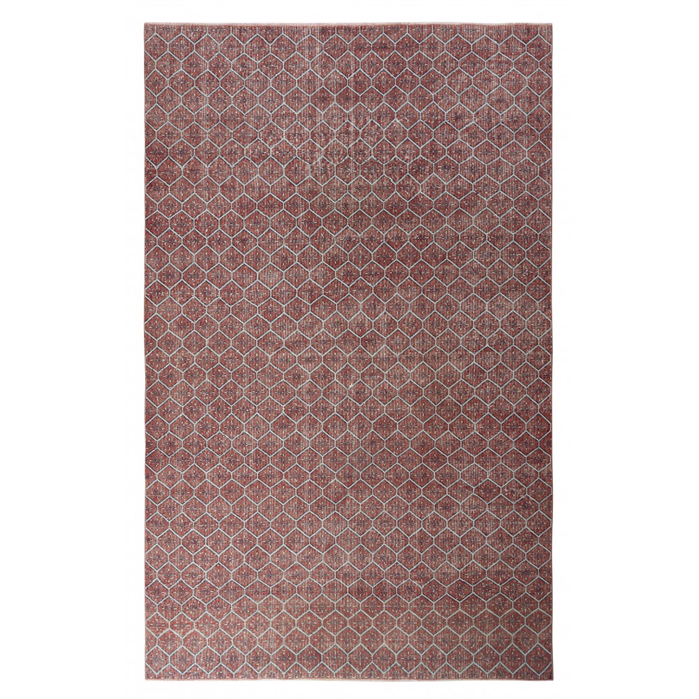 Hand-knotted Vintage Turkish Red Wool Area Rug with Floral Design for Home and Office Decor Hand-knotted Vintage Turkish Red Wool Area Rug with Floral Design for Home and Office Decor