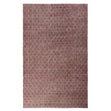 Hand-knotted Vintage Turkish Red Wool Area Rug with Floral Design for Home and Office Decor