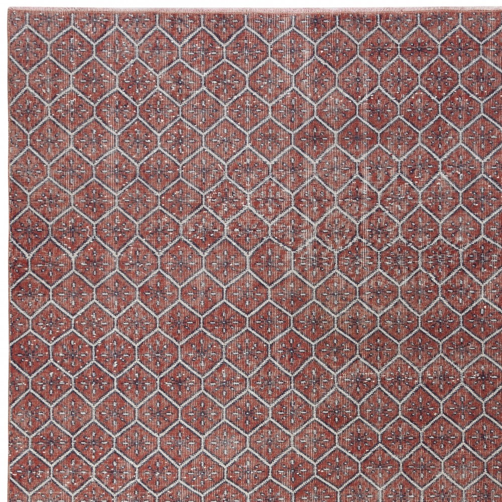 Hand-knotted Vintage Turkish Red Wool Area Rug with Floral Design for Home and Office Decor Hand-knotted Vintage Turkish Red Wool Area Rug with Floral Design for Home and Office Decor