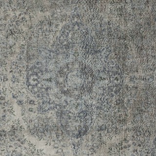 Vintage Handmade Turkish Wool Area Rug Overdyed in Blue for Contemporary Interiors