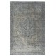 Vintage Handmade Turkish Wool Area Rug Overdyed in Blue for Contemporary Interiors